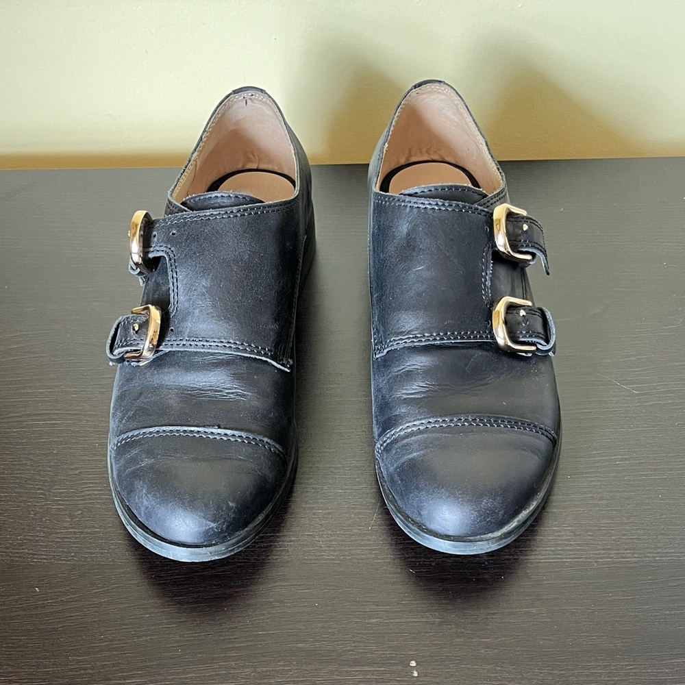 Kate Spade Black Leather Women’s Oxfords with Buckles